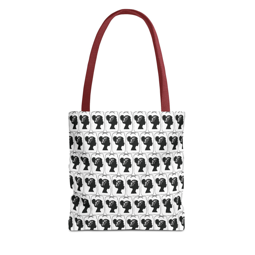 Black Pattern Tote Bag — Repeating Silhouette All-Over Print Ball Life Mom Life Graphic