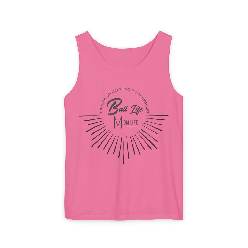 Tank Top — Ball Life Mom Life Retro Sunburst Graphic