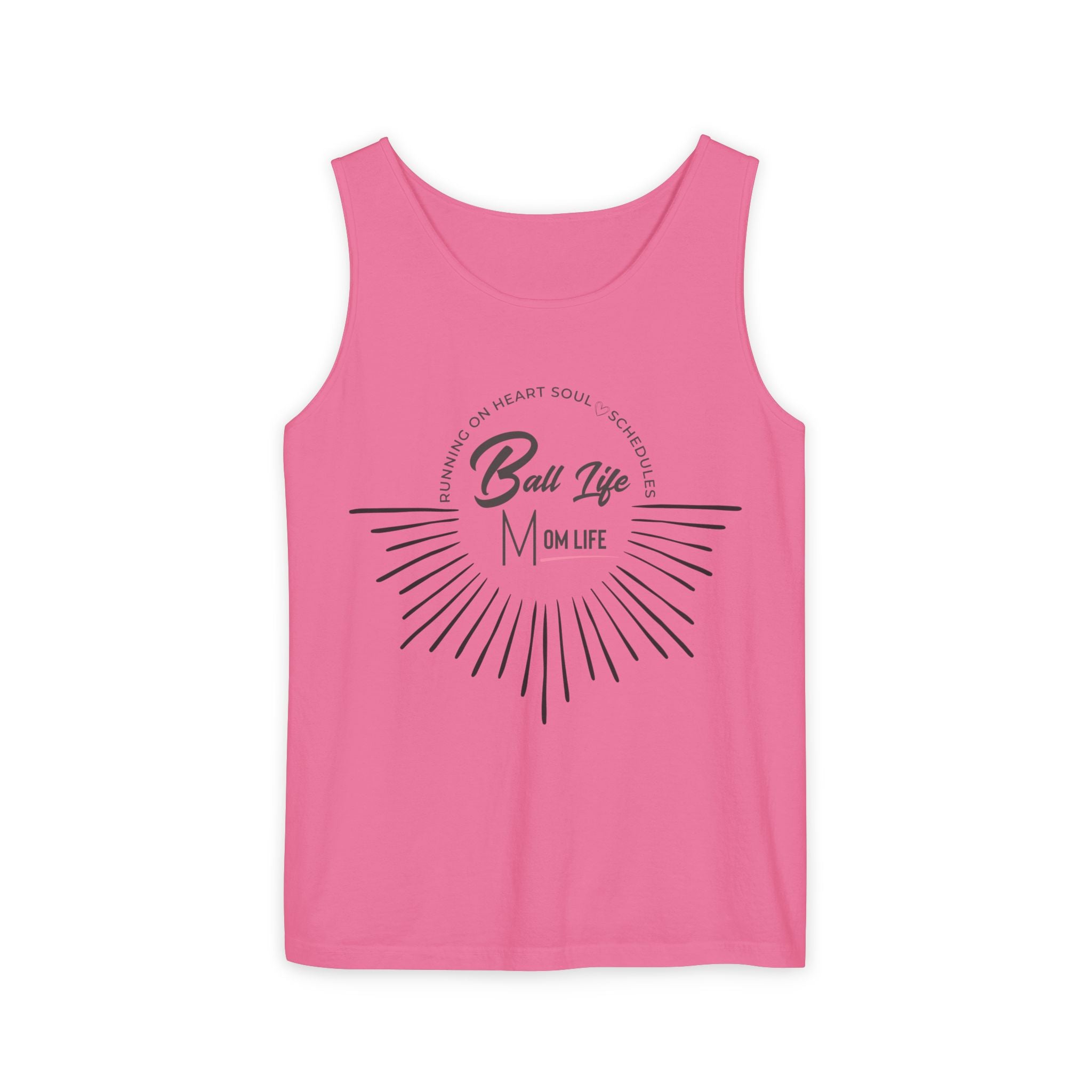 Tank Top — Ball Life Mom Life Retro Sunburst Graphic