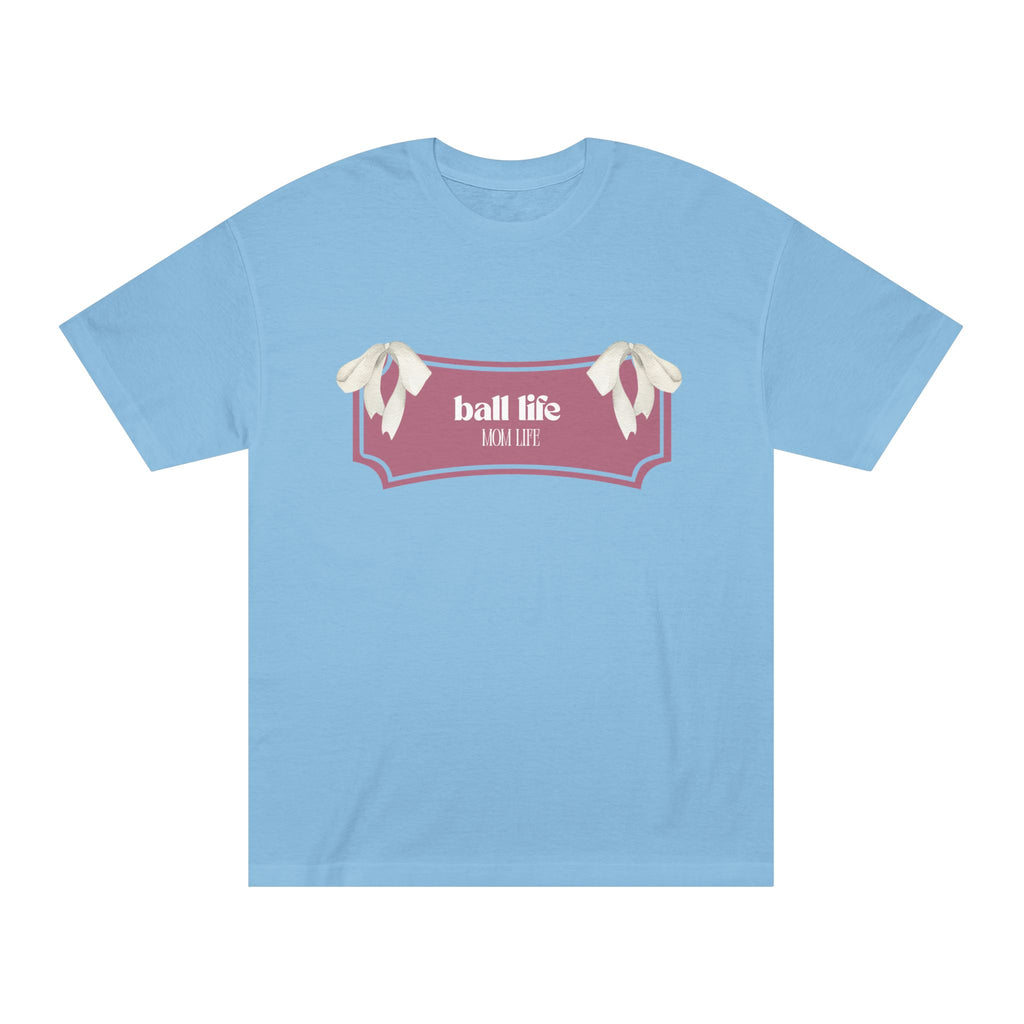 Mom Life Ball Life Ribbon Graphic Tee