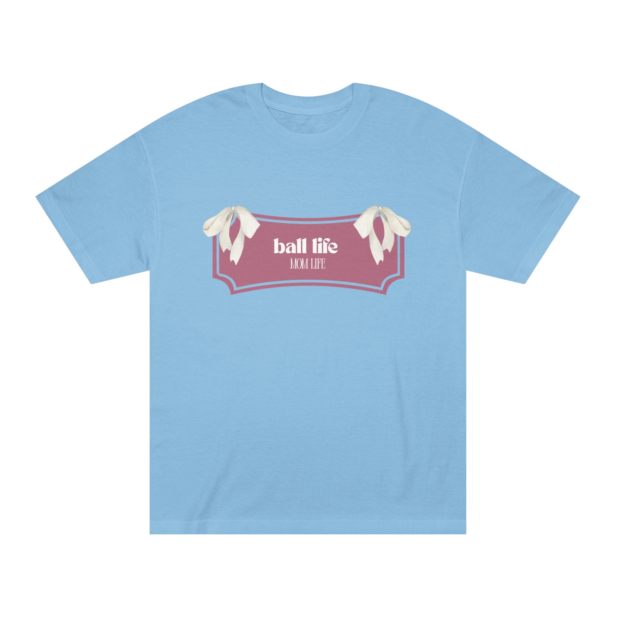 Mom Life Ball Life Ribbon Graphic Tee