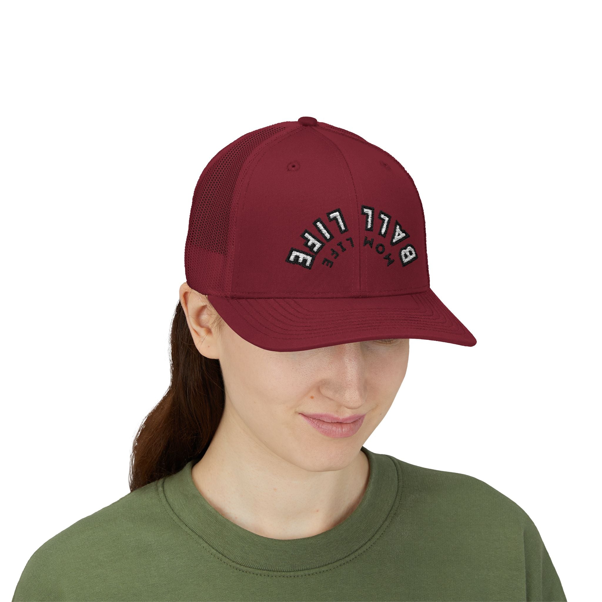 Embroidered Snapback Ball Life Mom Life Cap