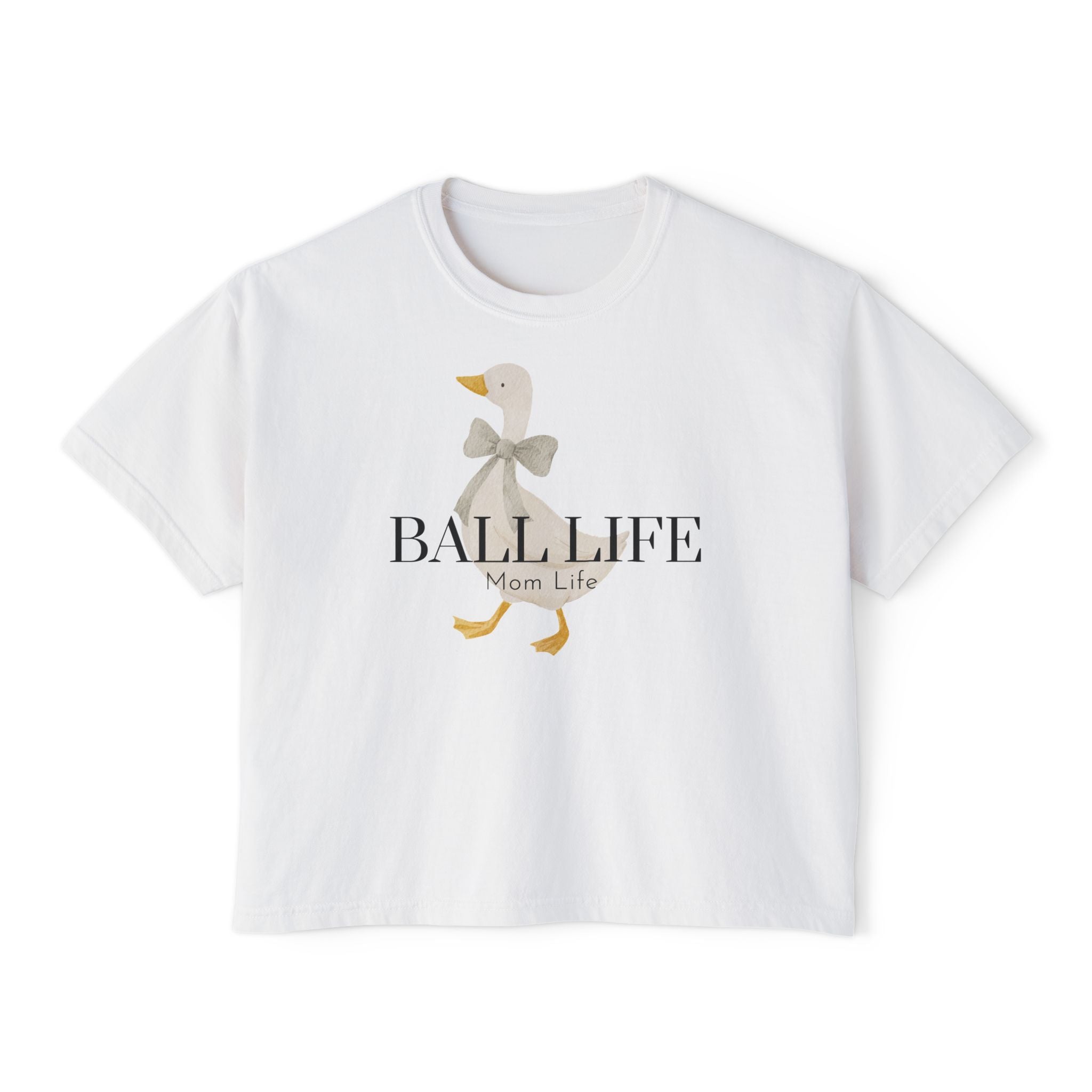 Women's Boxy Tee — Ball Life Mom Life Silly Goose Graphic