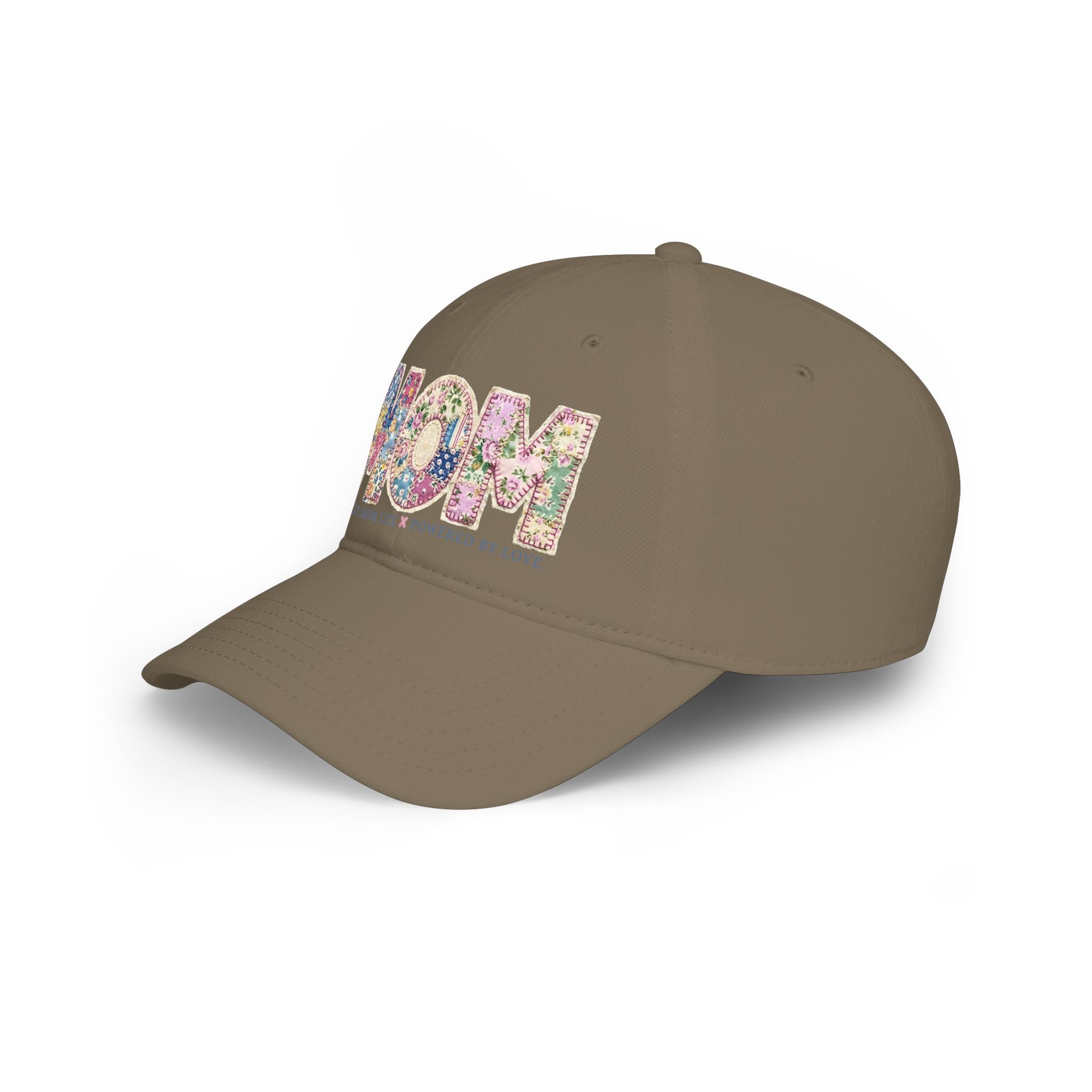 Floral 'MOM Life Ball Life' Quilted Baseball Cap Graphic — Mother's Game Day Hat
