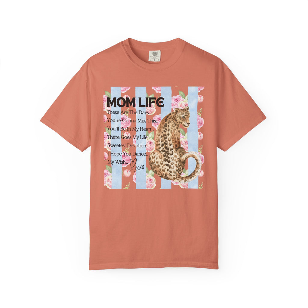 Mom Life Leopard Floral T-Shirt — Mom Life Song Title Sentiment Tee