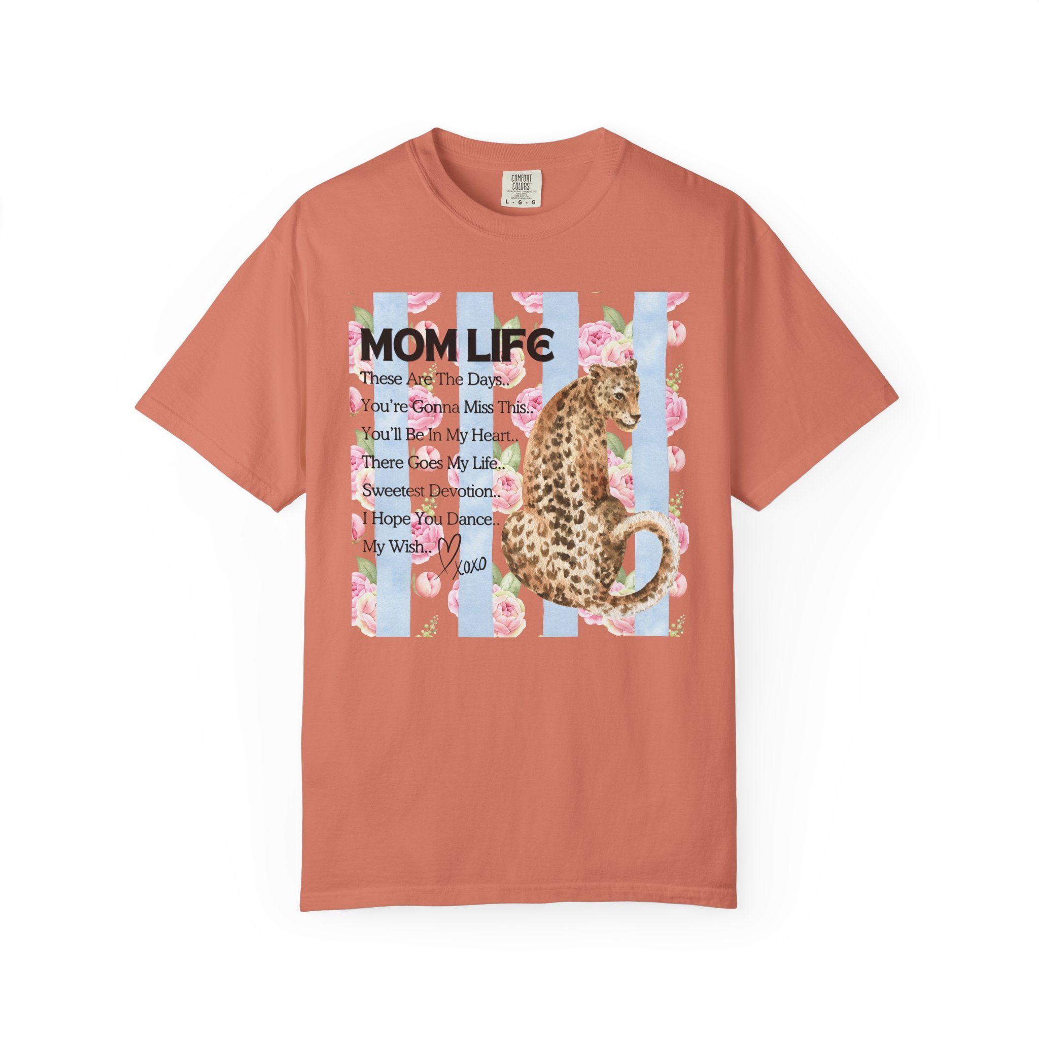 Mom Life Leopard Floral T-Shirt — Mom Life Song Title Sentiment Tee