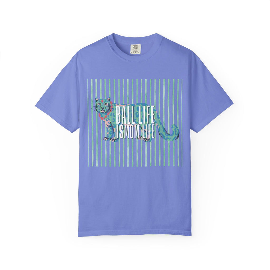 Jaguar Stripes Graphic T‑Shirt — Ball Life Mom Life Retro Animal Print Tee