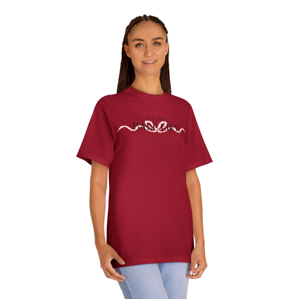 Bow Mom Life Tee — Est. 2026 Minimalist 'Ball Life Mom Life' Graphic T-Shirt